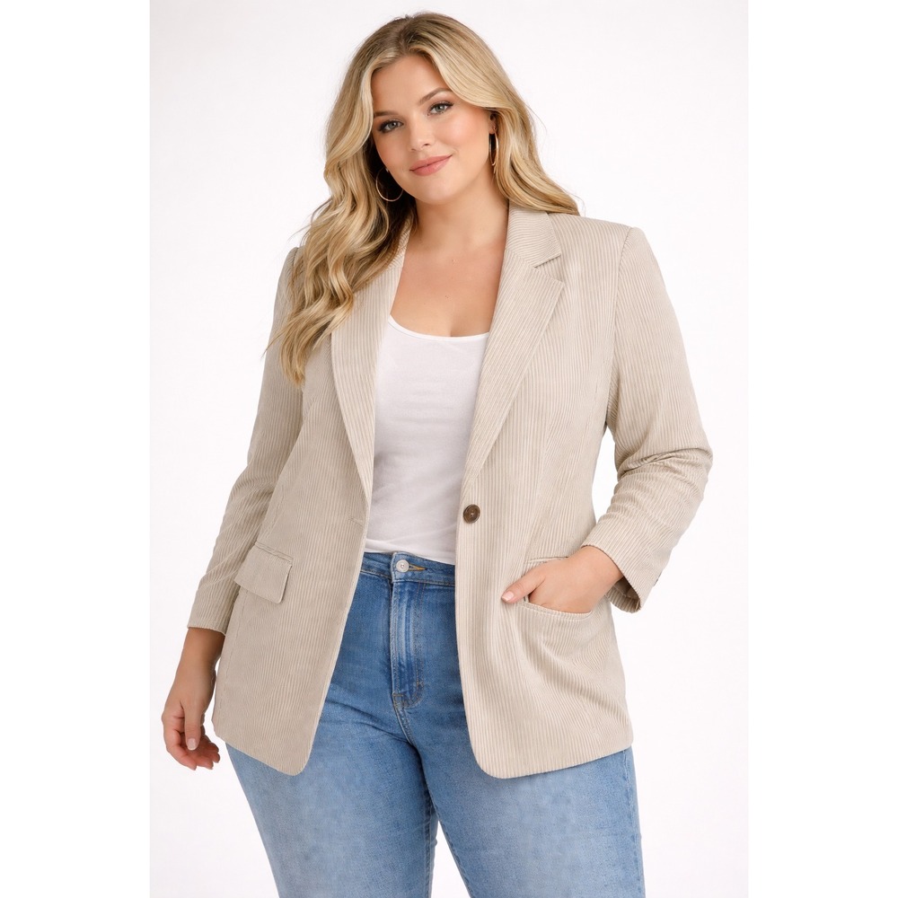 Industry Republic Clothing Large Tan Corduroy Blazer Jacket Academia Retro Chic